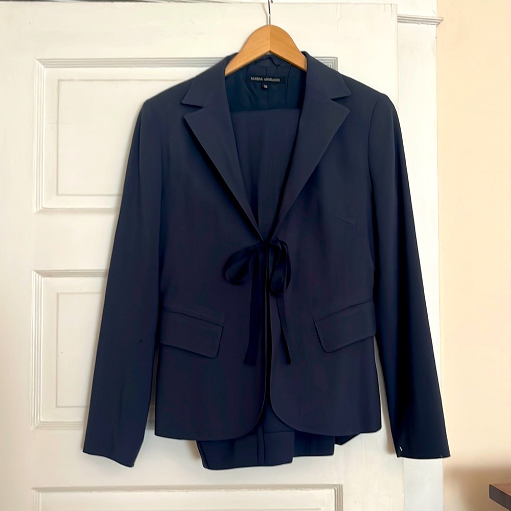 Sandra Angelozzi navy blue pant suit, Size 36 European